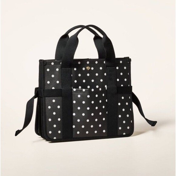 Kate Spade New York x Target Black Polka Dot Canvas Car Organizer Tote Bag - Picture 1 of 11